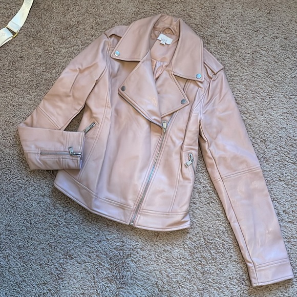 LOFT Jackets & Blazers - LOFT Mauve Pink Moto Leather Jacket 4